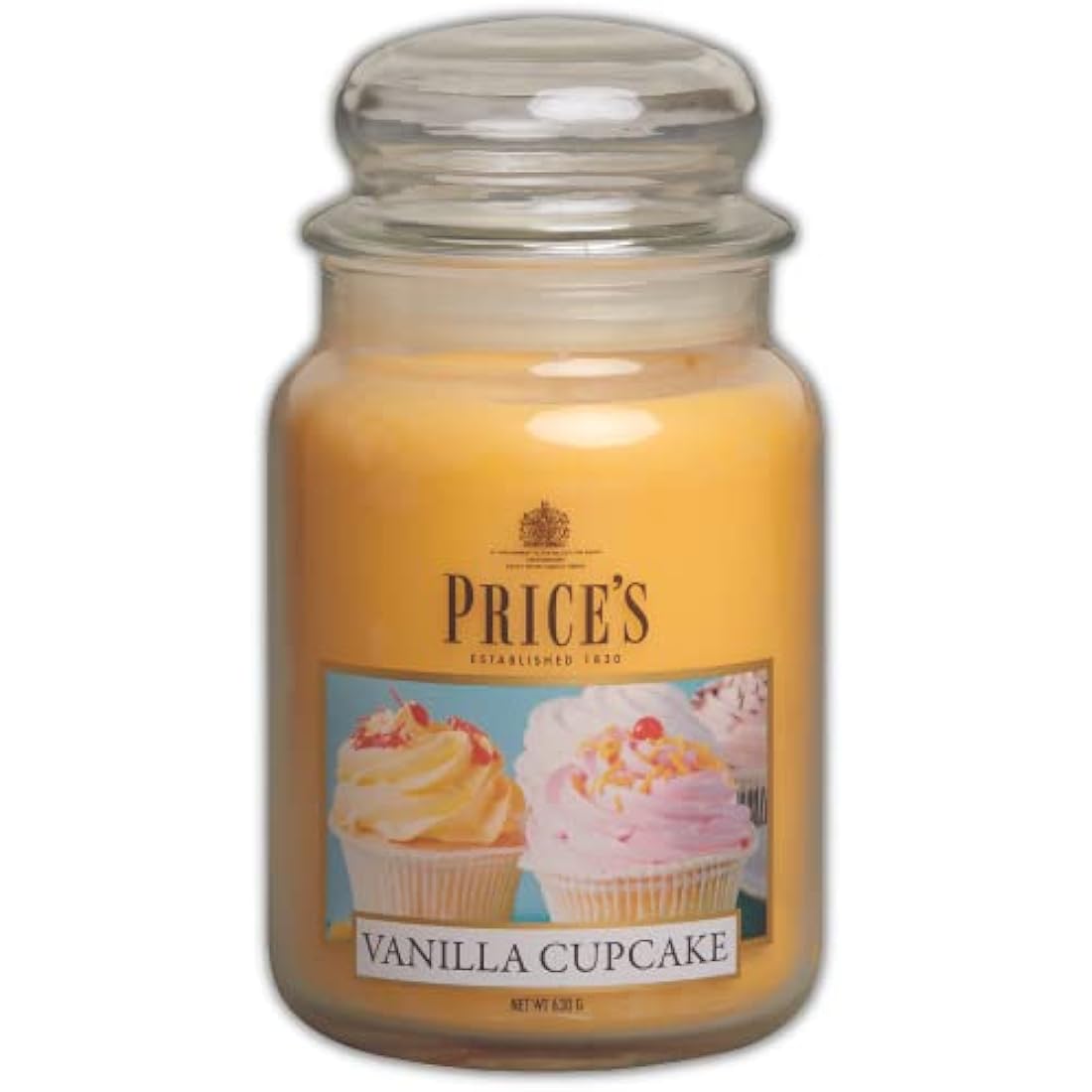 Price's - Vanilla Cupcake Large Jar Candle - Sweet, Delicious, Quality Fragrance - Long Lasting Scent - Up to 150 Hour Burn Time