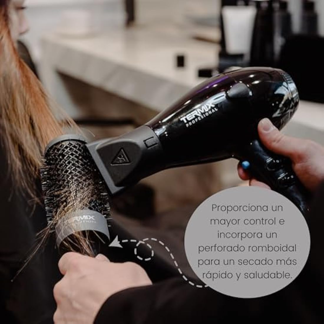 Pack Termix Evolution Plus - Hairbrushes for thick hair with Ionized bristles for thick and difficult to manage hair- It includes 5 diametres Ø 17, 23, 28, 32 y 43 mm
