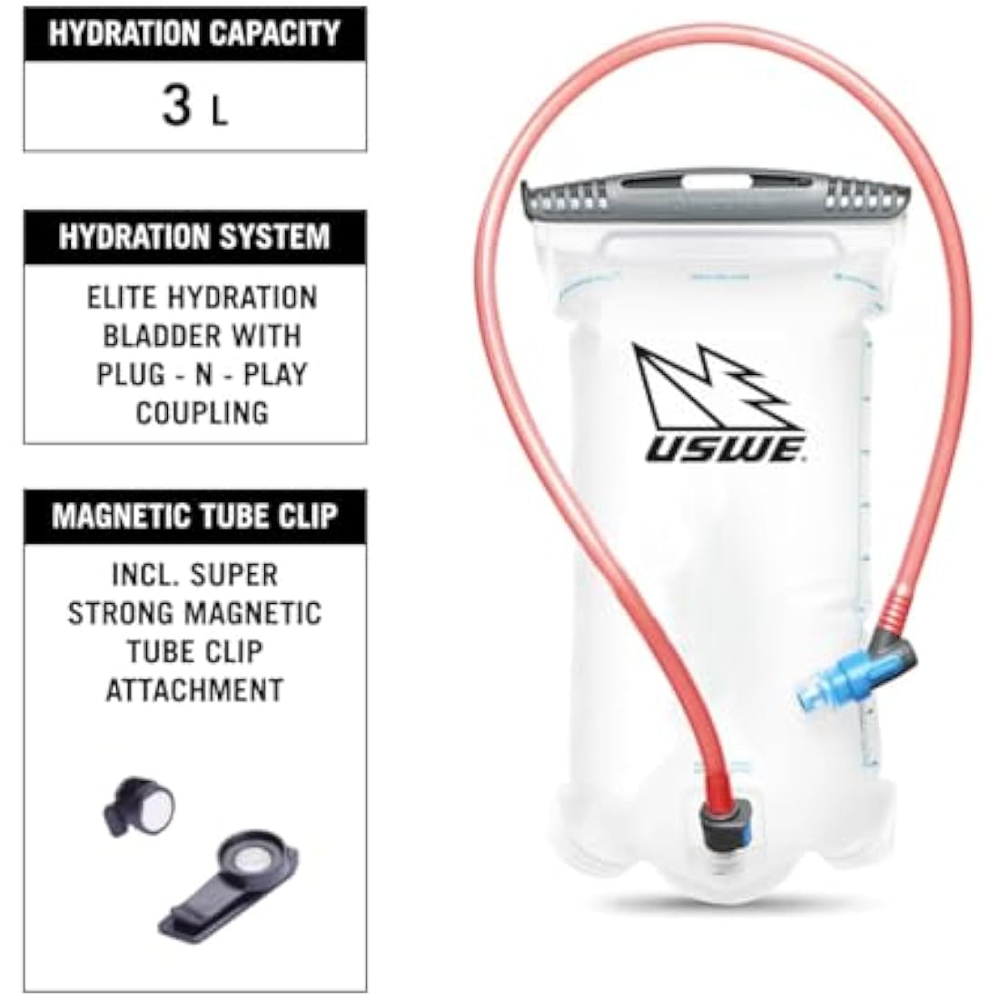 USWE Moto Hydro Hydration Pack - with Water Bladder, a High End, Bounce Free Backpack for Enduro and Off-Road Motorcycle