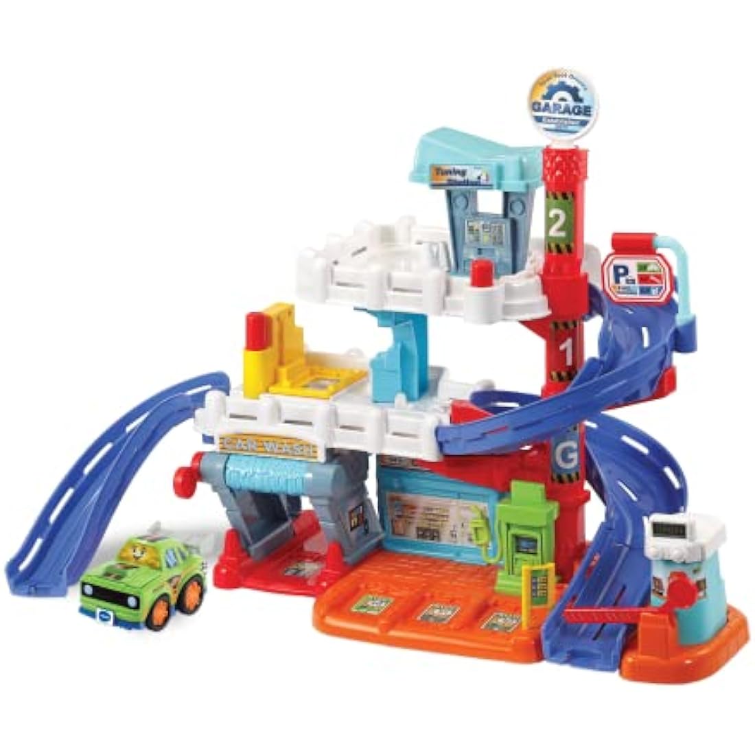 VTech Toot-Toot Drivers Fix & Fuel Garage, Car Tracks Kids With Lights And Sounds, Musical Toy, Suitable Boys & Girls 12 Months, 2, 3, 4 + Years, English Version