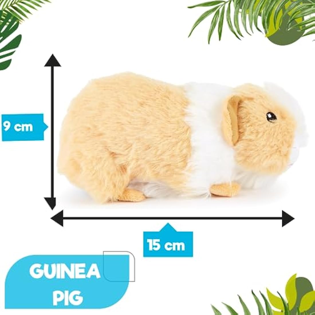 Zappi Co 100% Recycled Plush Guinea Pig Toy (15cm Length) Stuffed Soft Cuddly Eco Friendly animals Collection For New Born Child First kid