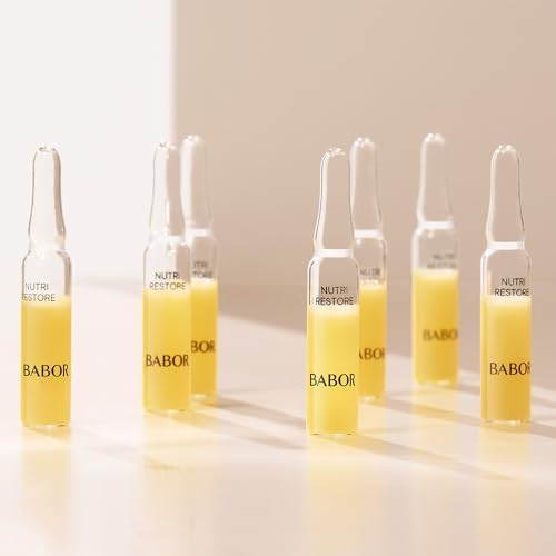 BABOR Nutri Restore Vials Vegan Face Care with Unique Combination of 19 Micronutrients, Aloe Vera and Argan Oil - for a Strengthened Skin Barrier (7 x 2ml)