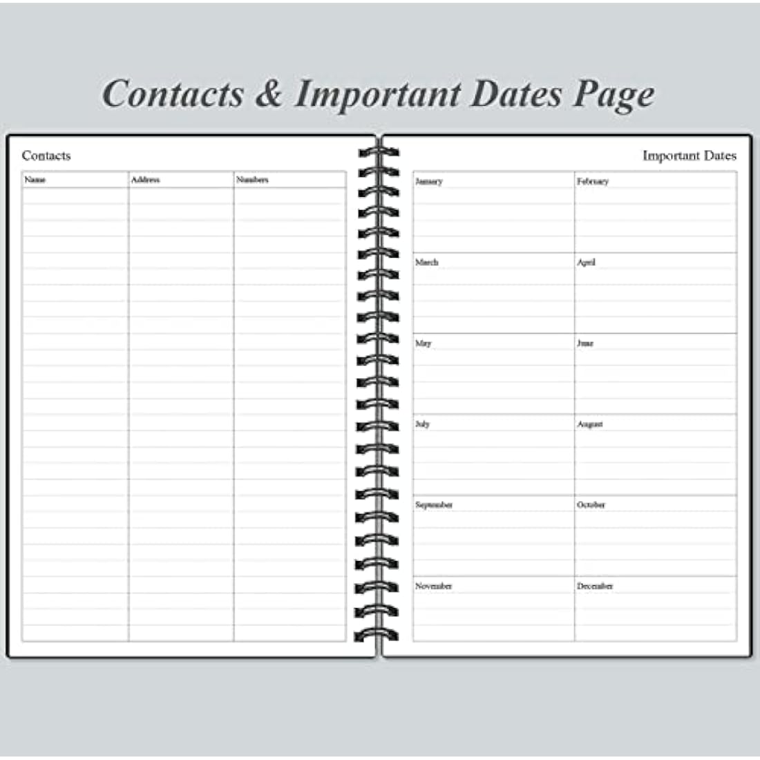 Daily Planner Undated - A5 To Do List Notebook Hourly Schedules, Spiral Appointment Planner for Women and Men, PVC Hardcover, Inner Pocket, Elastic Closure, 5.8" x 8.5", Black