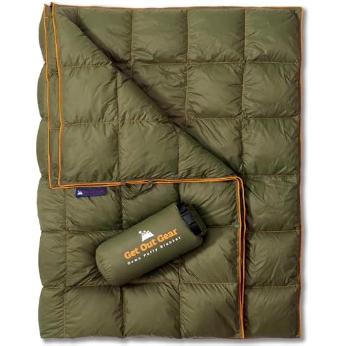 Get Out Gear Down Camping Blanket - Outdoor Lightweight Packable 650 Fill Power Down Blanket Compact Waterproof and Warm Backpacking Quilt for Camping Hiking Travel Hammock