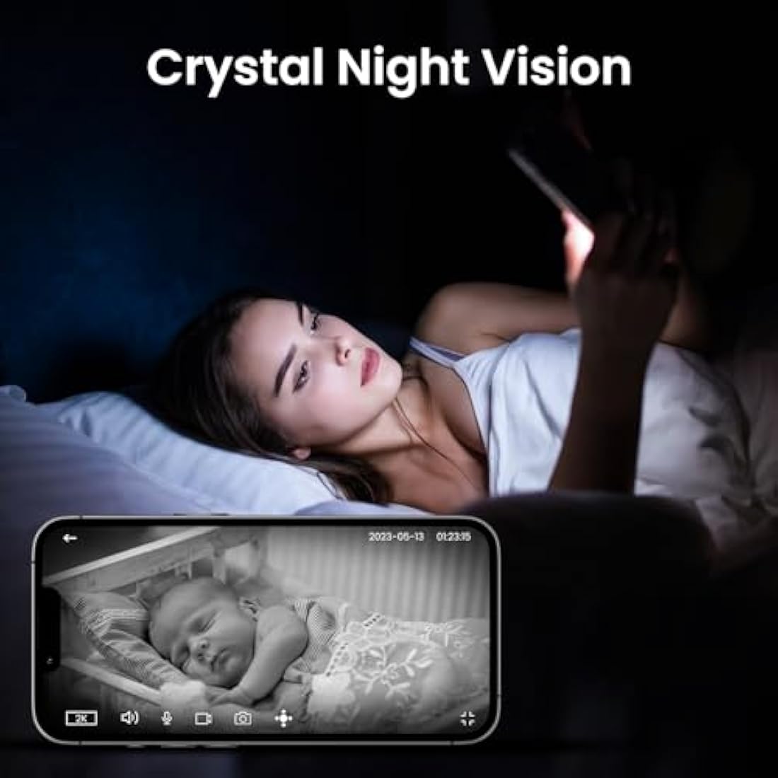 Cinnado WiFi Cameras House Security - 2K Indoor CCTV Baby Monitor Camera for Home Security Wireless 360°, Motion Tracking, Smart Siren, IR Night Vision, D1, 2 Pack