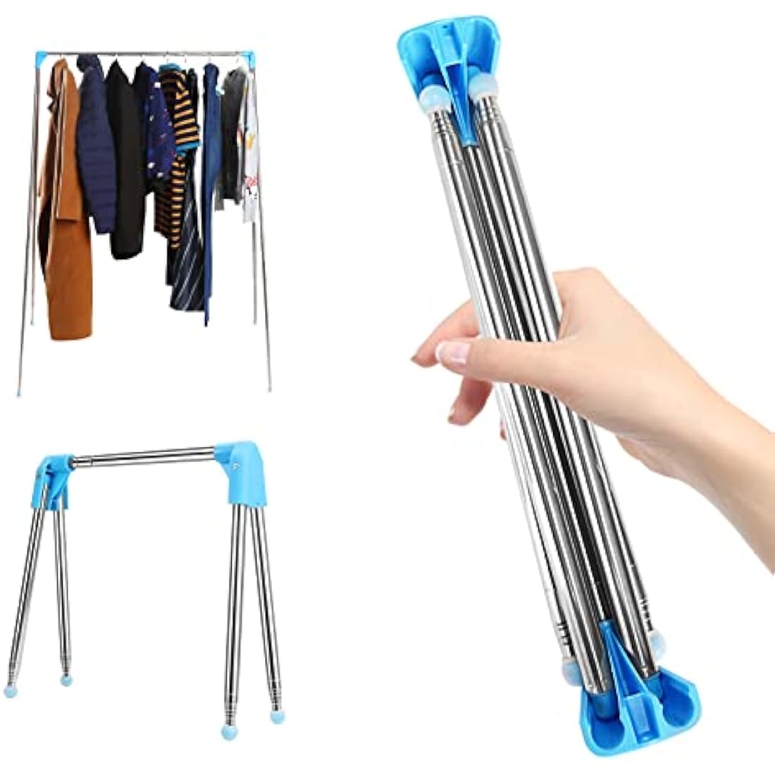 Portable Travel Garment Rack, 13-28inch Retractable Clothes Drying Rack, Collapsible Floor Stand Clothes Hanger, Clothes Rack for Home Laundry Camping Travel Outdoor