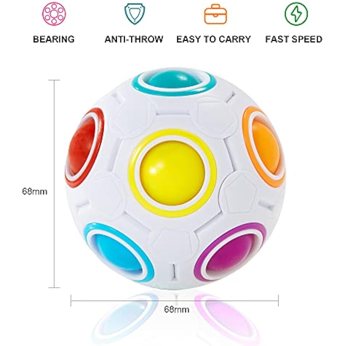 Vdealen Magic Rainbow Puzzle Ball- Fidget Ball 3D Puzzle Stress Reliever Brain Teaser Travel Toy- Birthday Party Easter Christmas Stocking Fillers Gift Toy for Kids Teens Adults- 3 Pack