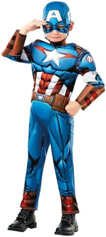 Rubie's Official Marvel Avengers Captain America Deluxe Childs Costume, Kids Superhero Fancy Dress