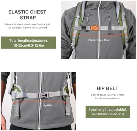 MOUNTAINTOP 40L Hiking Backpacks Trekking Rucksack Light Daypacks for Travel Camping Climbing Mountaineer Outdoor Sport