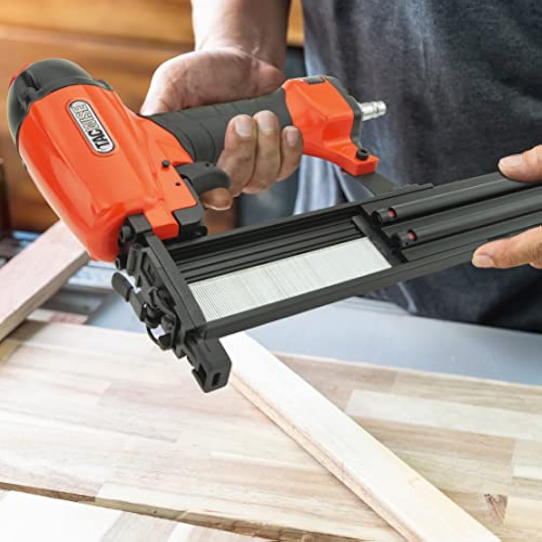 TACWISE 1716 DGN50V Air Brad Nail Gun with 1000 Nails, Uses Type 180 (18G) Nails, 20-50mm, Orange