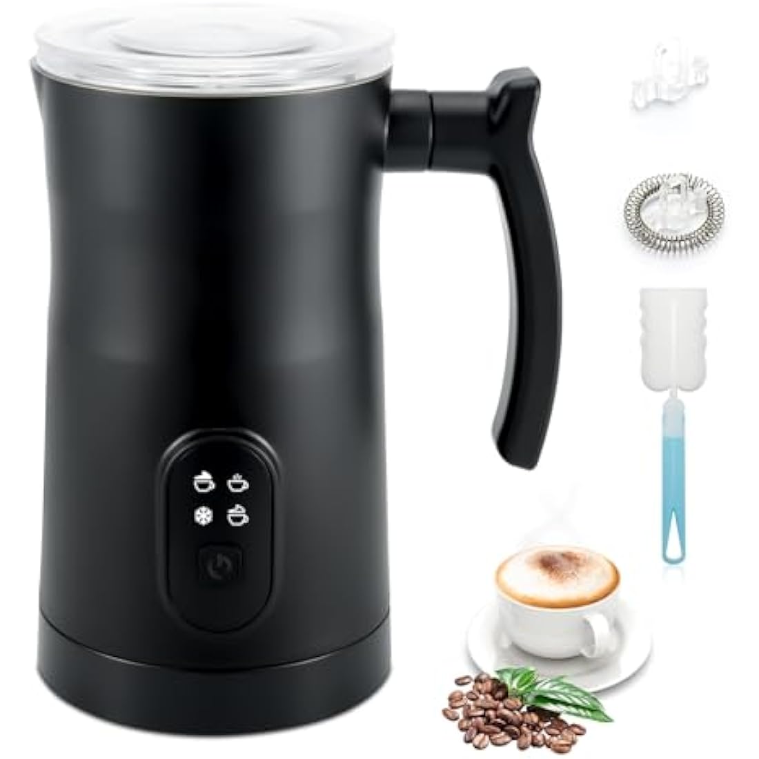 Qeelin Electric Milk Frother, 4 in 1 Milk Steamer,11.8oz/350ml Automatic Warm and Cold Foam Maker for Coffee,Latte, Cappuccino, Macchiato, Hot Chocolate
