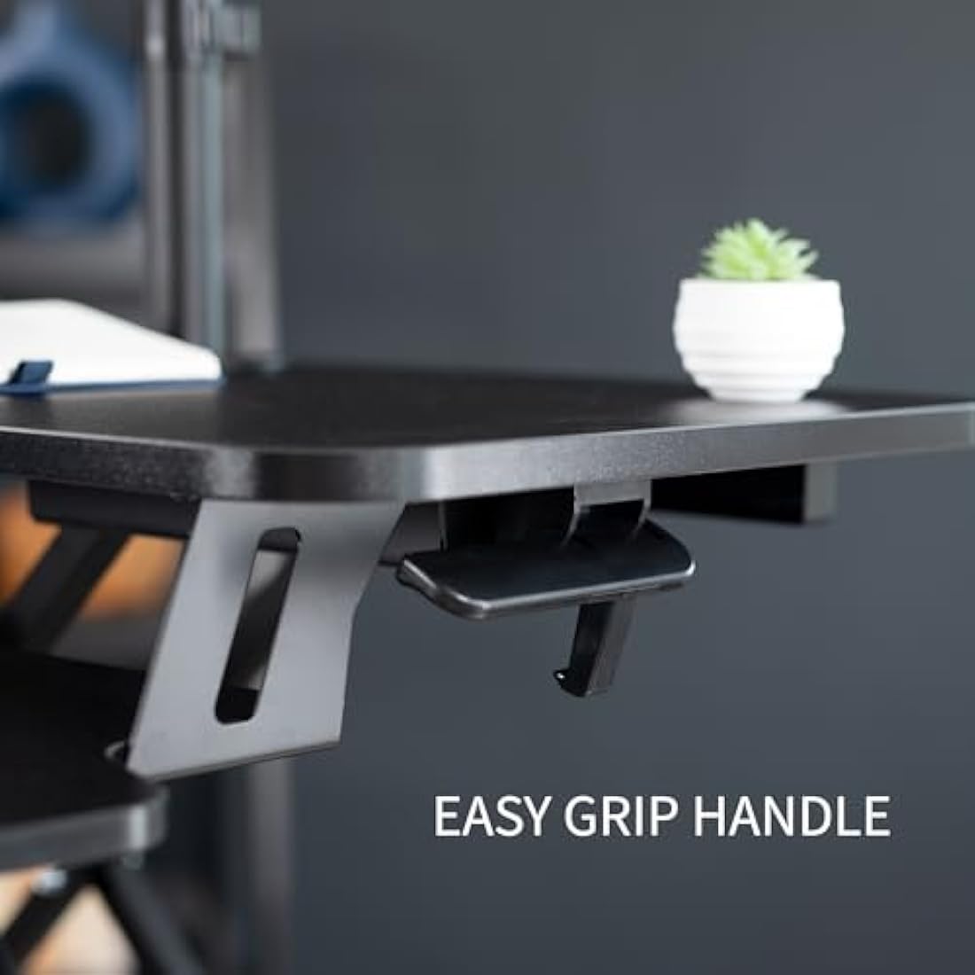VIVO Height Adjustable 81 cm Standing Desk Converter with Dual 13 to 30 inch Monitor Stand, Sit Stand Monitor Mount and Desk Riser, Black, DESK-V000K-M2