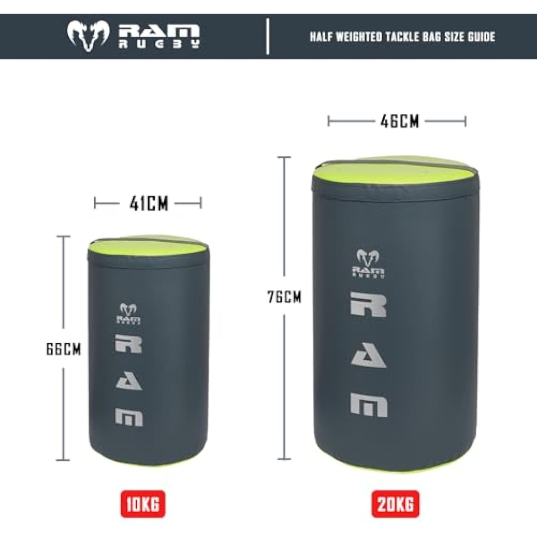 Ram Rugby Weighted Half Tackle Bag & Ram Ring - UK Made for Durability - Suitable for Adults & Youths