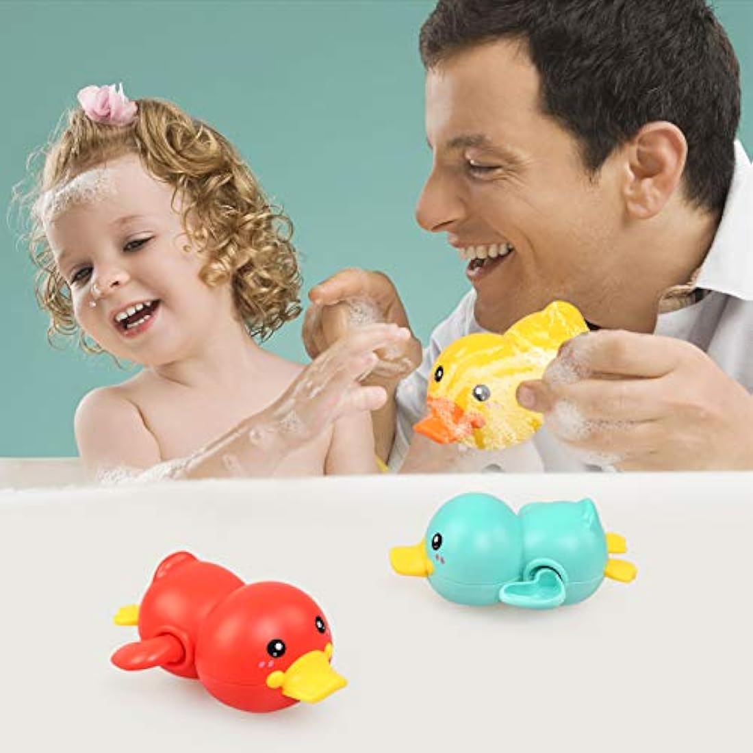 BelleStyle Baby Bath Toys, Bathtub Toys, Wind Up Paddling Pool Toys Set, Floating Swimming Ducks for Boys Girls 1 2 3 Years Old, Baby Shower Bathtime Fun Water Toys Pack of 3
