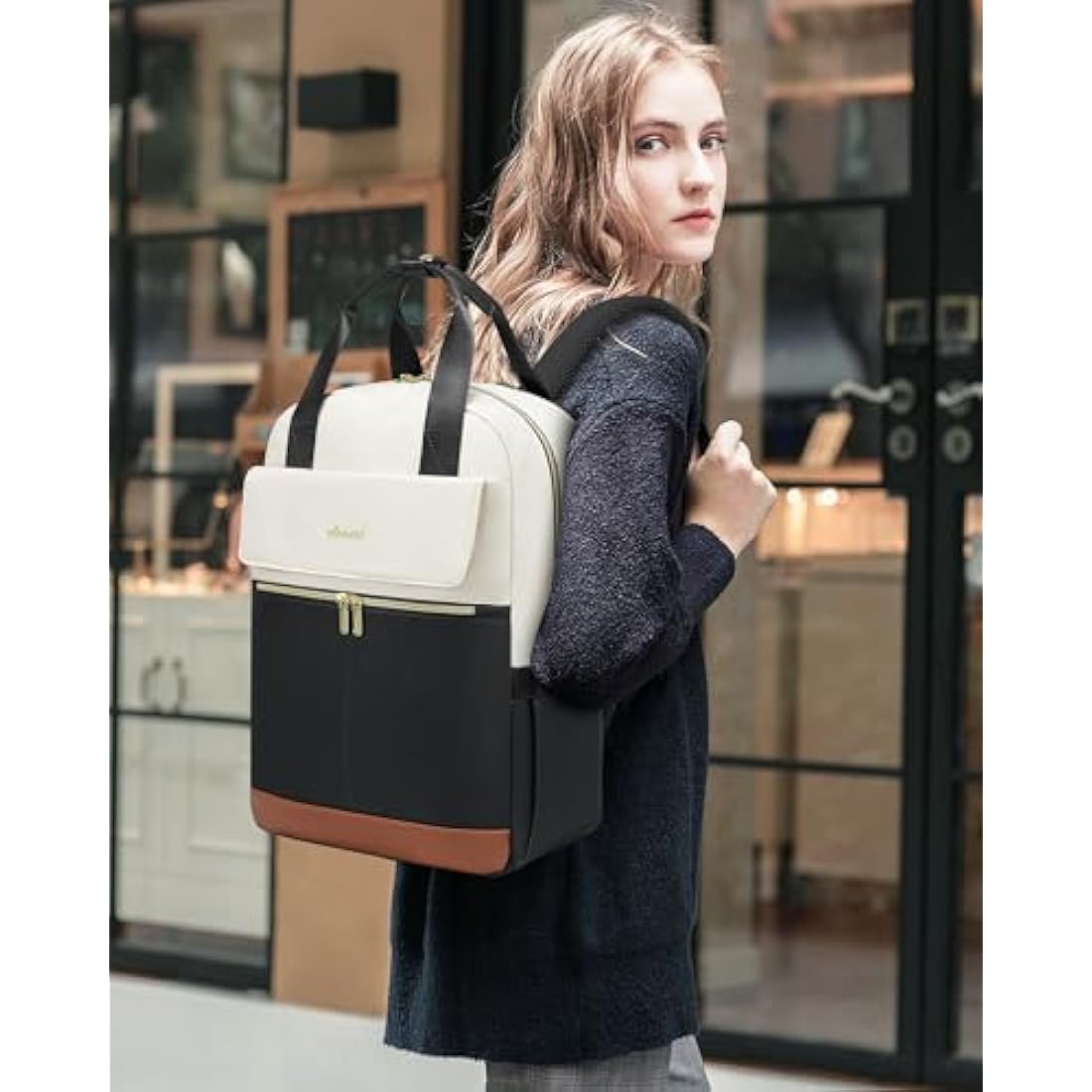 LOVEVOOK Laptop Backpack Women, 17.3 Inch Large Rucksack Bag for Womens, Work Bag Travel Backpack with USB Charging Port, Lightweight Daypacks Back Pack for Office Teacher Nurse College