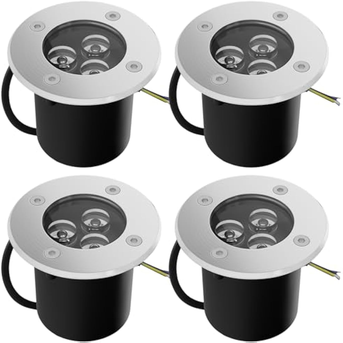 Buried Lights,Goodia Led Warm White Buried Landscape Lamp Ground Lamp for Garden,Outdoor lighting-IP65 AC85-265V(4Pack,3W)