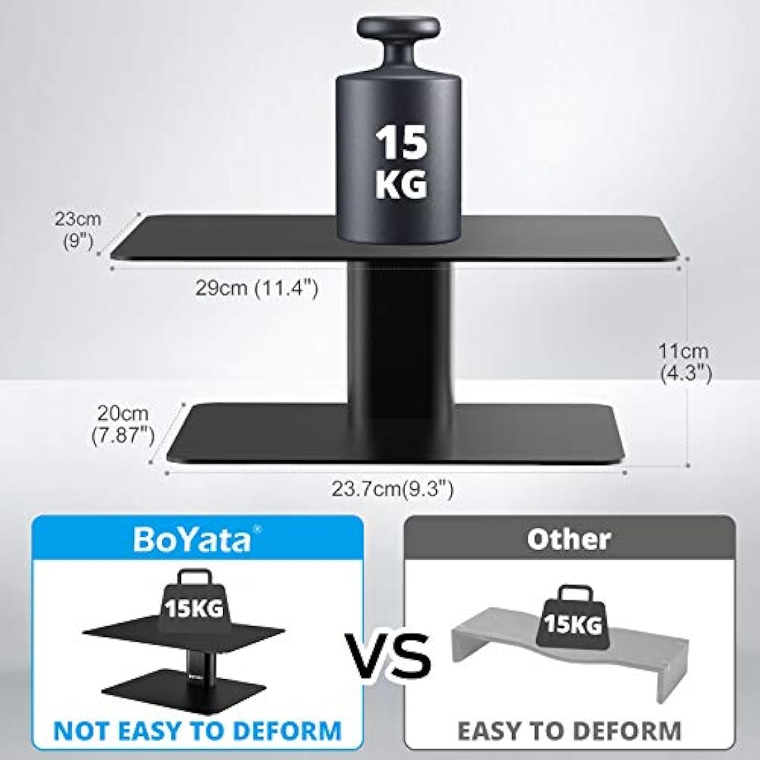 BoYata Monitor Stand Riser, Metallic Adjustable Height Desktop Stand Storage Organizer Compatible with Display, Computer, Laptop, iMac, TV, PC, Printer and All Screen Display