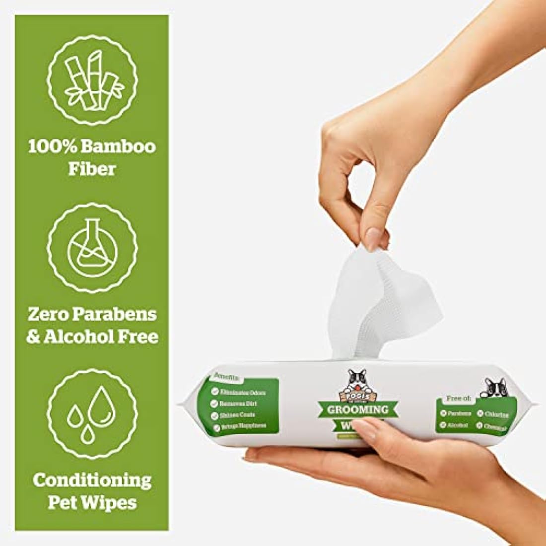 Pogi’s Dog Wipes – Plant-Based, Hypoallergenic Wipes for Dogs and Puppies – Green Tea Scented, 400-Count