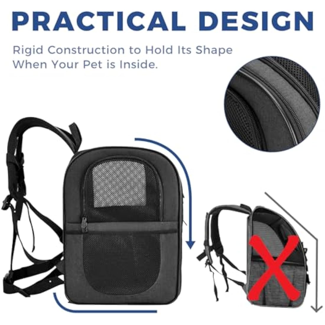 Apollo Walker Pet Carrier Backpack for Large/Small Cats and Dogs, Puppies, Safety Features and Cushion Back Support for Travel, Hiking, Outdoor Use (Black)