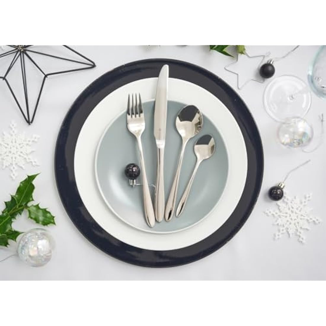 Viners Eden 44 Piece 18/10 Silver Stainless Steel Cutlery Set in Wooden Gift Box