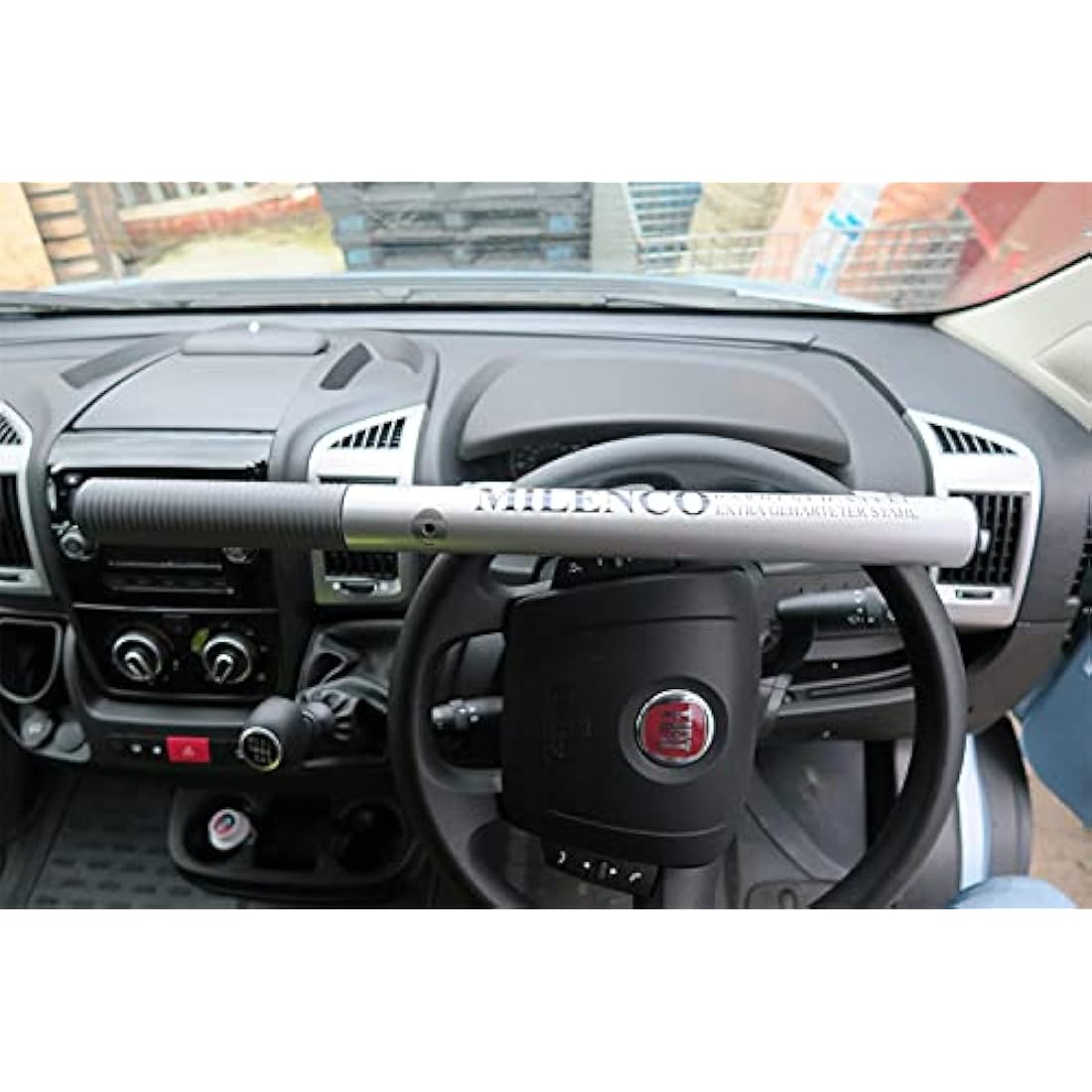 Milenco High Security Steering Wheel Lock + Silver with Pad and Bag