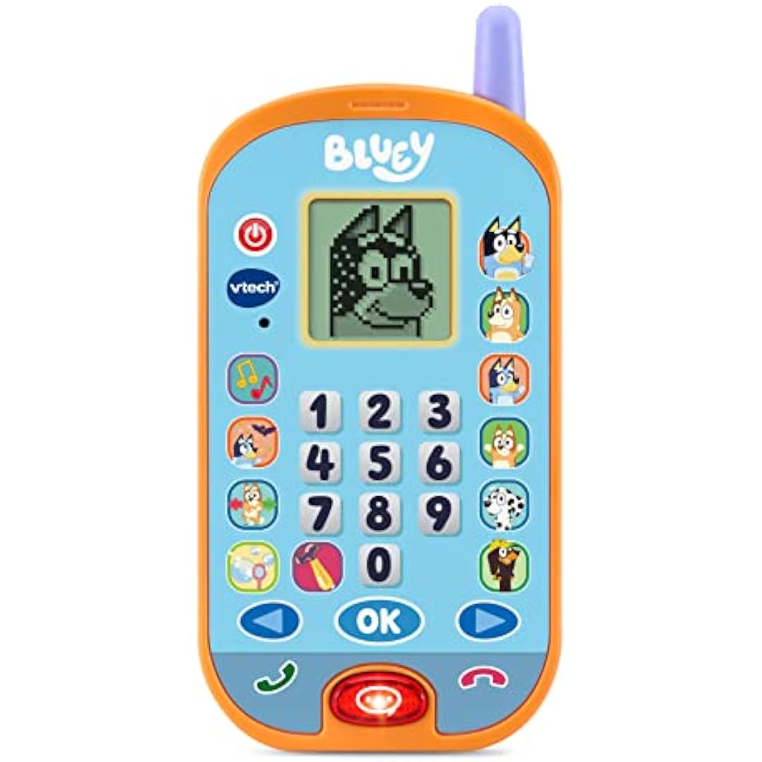 VTech Bluey Ring Ring Learning Phone, Official Bluey Toy, Interactive Role Play Phone, Toy Phone With Voice Activation, Games & Numbers, Educational Gift Children Ages 3, 4+ Years, English Version