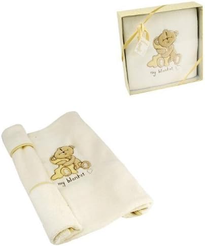 MY BLANKET by Button Corner Embroidered Boxed Gift for Boy or Girl Baby NEW