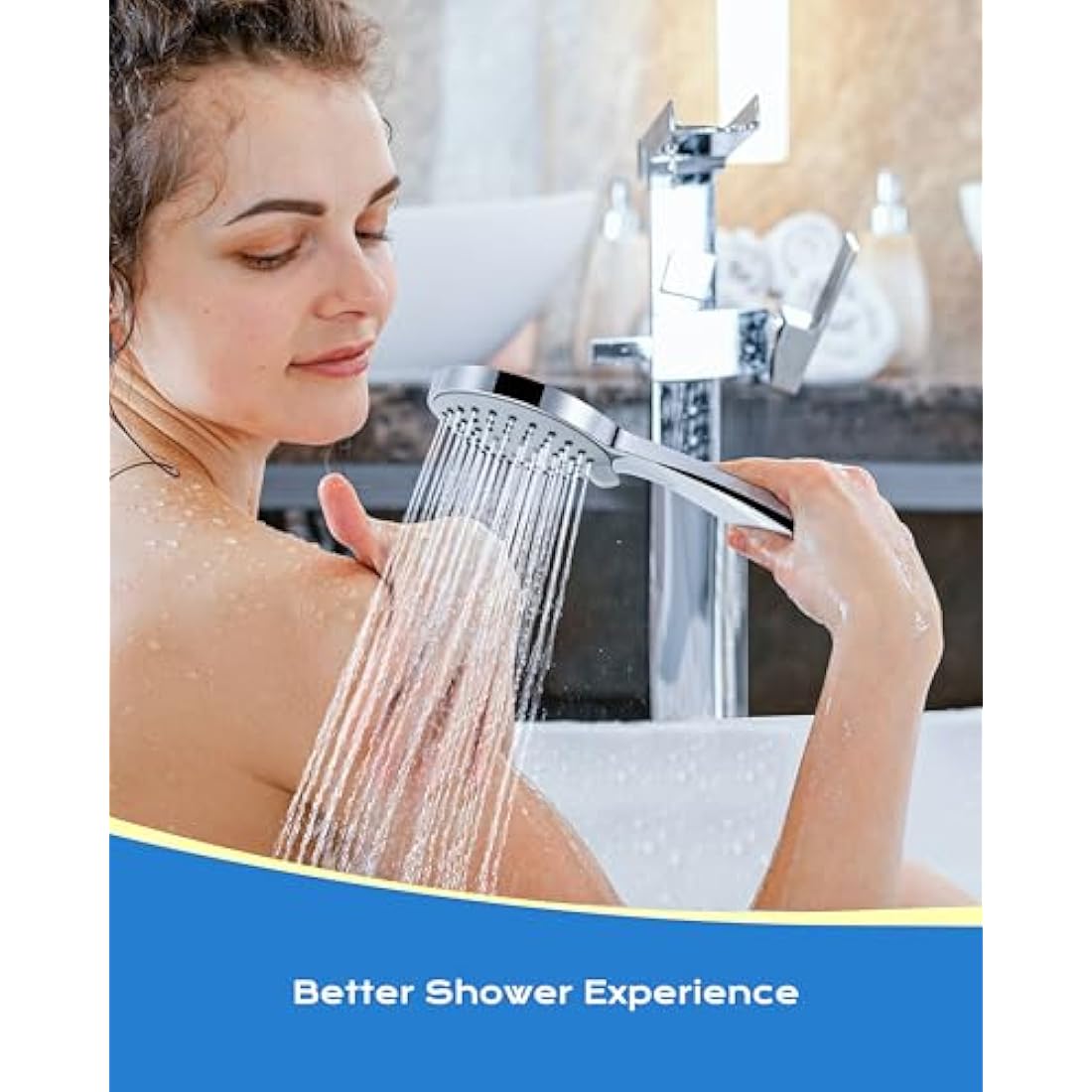 SAMODRA Shower Head,Low Water Pressure Boosting Handheld Shower Head High Pressure Water Saving 3 Powerful Spray Settings for Bathroom – Chrome