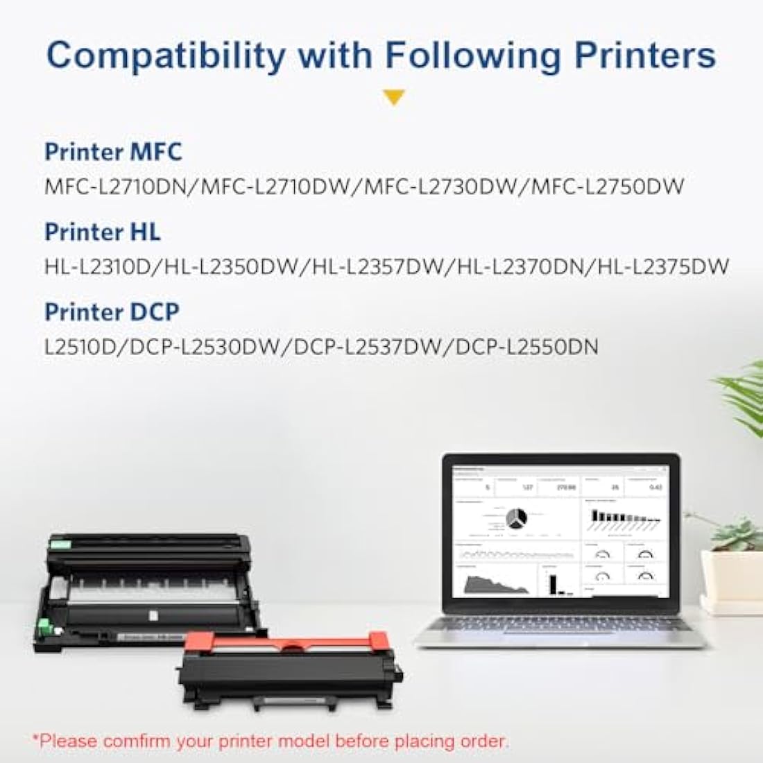 SMARTOMI Replacement DR2400 DR-2400 Drum Unit and TN2420 Black Toner Cartridge for Brother MFC L2710dw MFC-L2710dw HL-L2370dn L2370DN DCP L2710DW L2310D HL-L2310D L2350DW L2370DW(2K+1D)