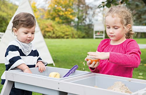 roba Children's Solid Wood Picnic Table With Sand Tub - Weatherproof - Indoor and Outdoor - Grey