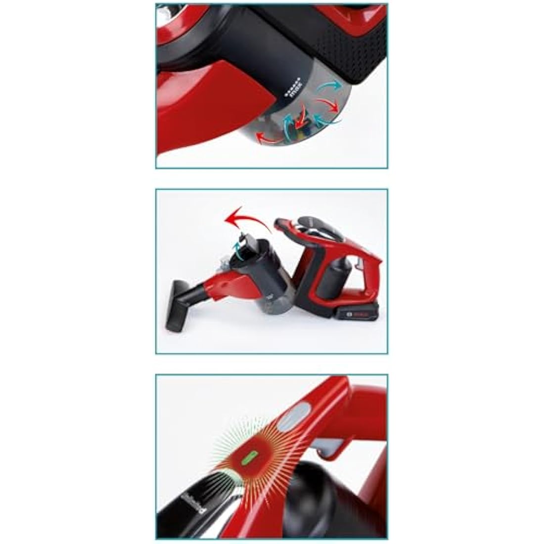 Theo Klein 6808 Bosch Unlimited vacuum cleaner I With suction and sound function I Rotatable and removable floor nozzle I Toys for children aged 3 and over
