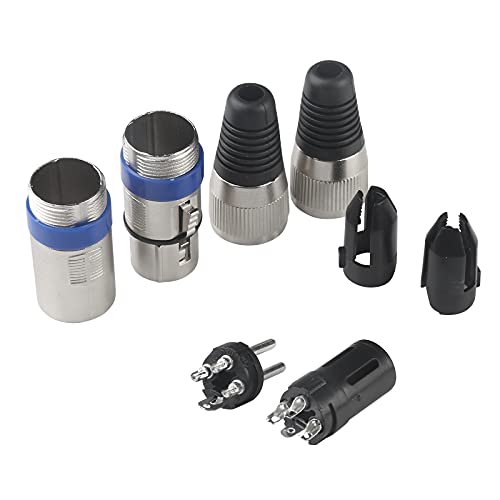 4 Pack 3 Pin DMX Cable - 3m/10ft Female to Male XLR, Mic Leads for Stage Lights or DJ Mixer System
