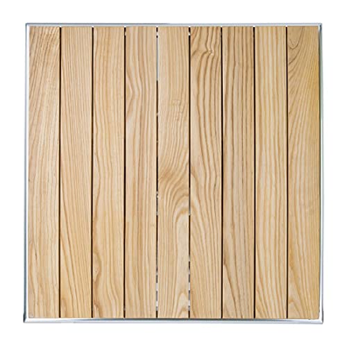 Bolero Bistro Dining Flip Top Square Table in Ash Wood - Indoor Outdoor Patio Bar Café Restaurant Furniture - 730x600x600mm