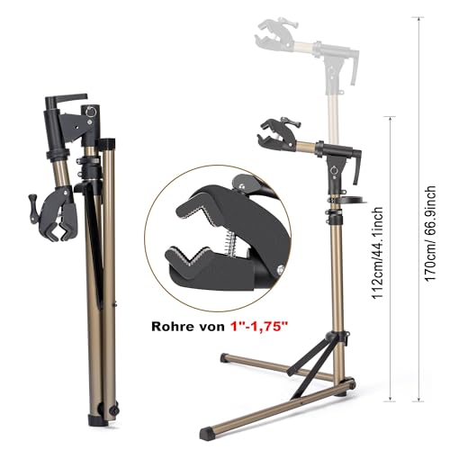 CXWXC Bicycle Mounting Stand, E-bike Repair Stand for Maintenance of Workplaces, Bicycle Mounting Stand up to 36 kg, Height Adjustable, Foldable and