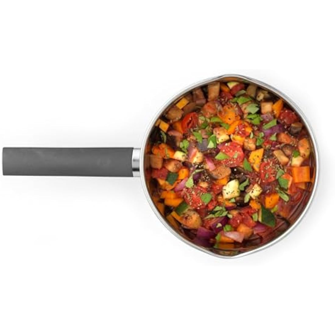 Russell Hobbs RH01164EU7 20 cm Saucepan with Lid, Induction Pan with Pouring Lip, Stainless Steel Milk Pan, Mirror Polished Soup Pan, Gas and Electric Hobs, Safe, Excellence Collection