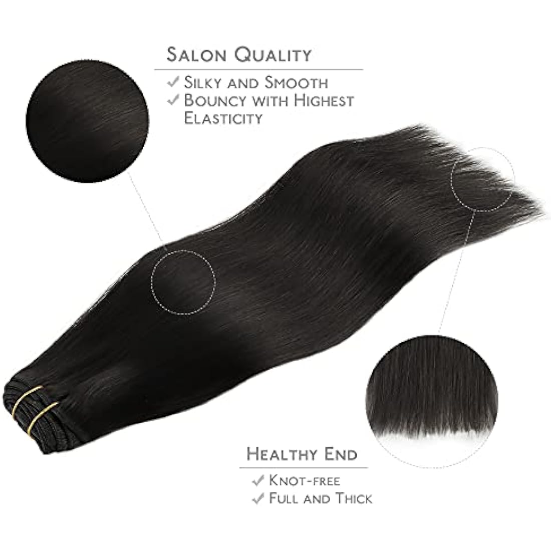 WENNALIFE Clip In Hair Extensions, 14 Inch 120g 7pcs Real Human Hair, Natural Black