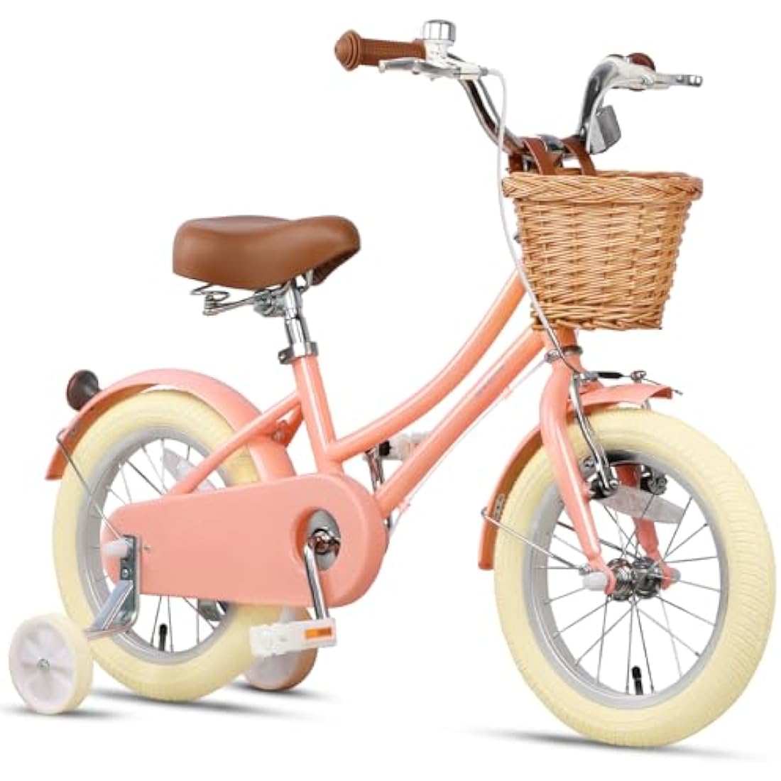 Glerc Little Molly 12 Inch Kids Retro Girls Bike for 2-13 Year Old with Wicker Basket & Stabilisers/Kickstand, Multiple Colors