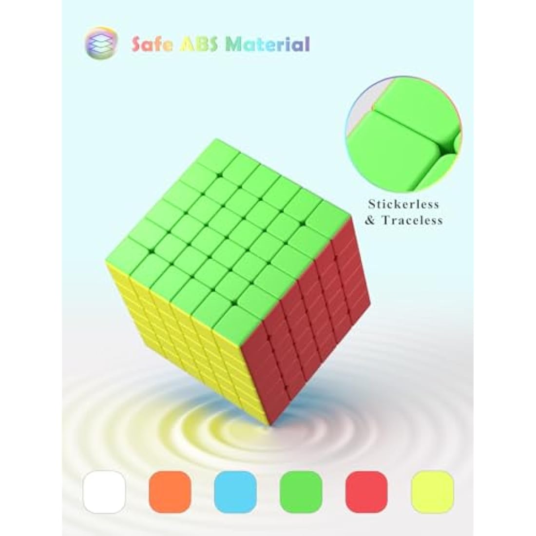 ROXENDA Speed Cube - Fast Smooth Turning Solid Durable & Stickerless Frosted, Best 3D Puzzle Magic Cube Toy - Turns Quicker than Original for kids Gift & Adult & Children(6x6x6 Cube)
