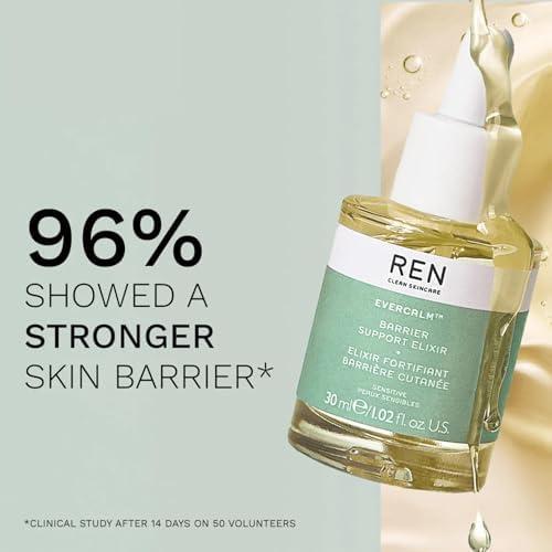 REN Evercalm Barrier Support Elixir – Strengthens Skin Barrier, Reduces Redness & Hydrates Sensitive Skin, 30ml