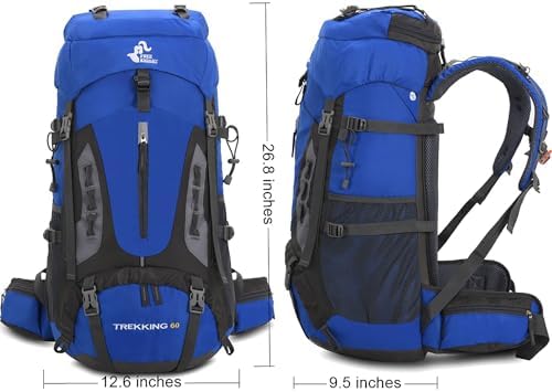 Bseash 60L Waterproof Lightweight Hiking Backpack with Rain Cover,Outdoor Sport Travel Daypack for Climbing Camping Touring