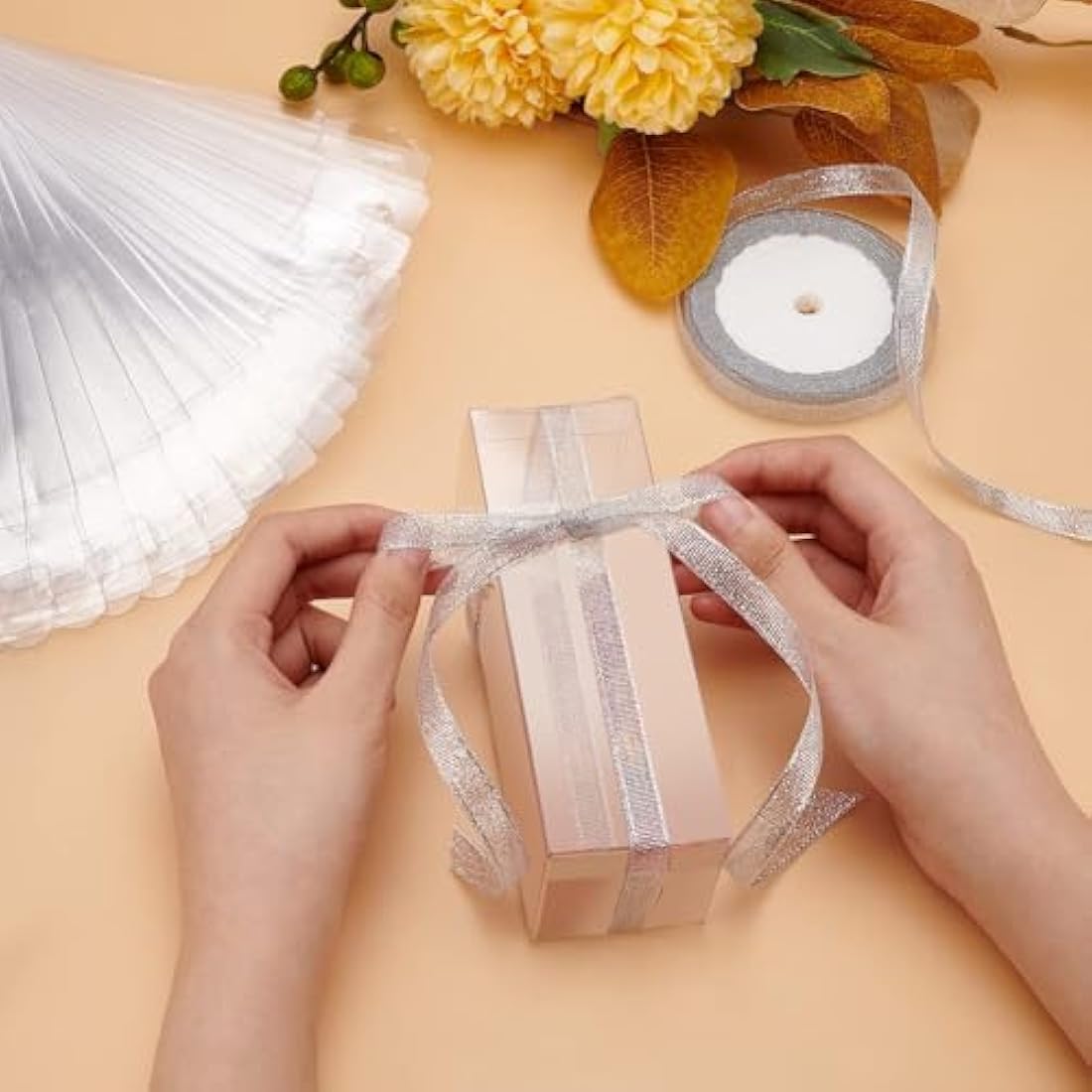 BENECREAT 30PCS Clear Wedding Favour Boxes 5x5x15cm Rectangle PVC Transparent Gift Boxes for Candy Chocolate Party Gift Wrapping