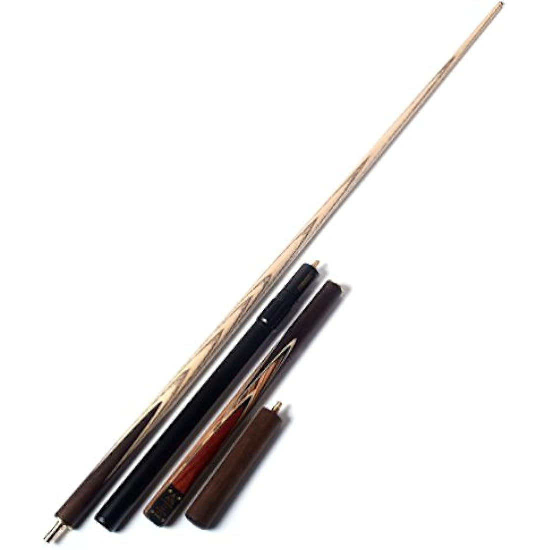 CUESOUL 57" 3/4 Jointed Snooker Billiard Pool Cue Handcrafted 18oz with Telescopic Aluminium Extension & 6" Walnut Extension, Ash Shaft & Walnut Butt, in Aluminium Cue Case, 9.5mm Tip Snooker Cue Set