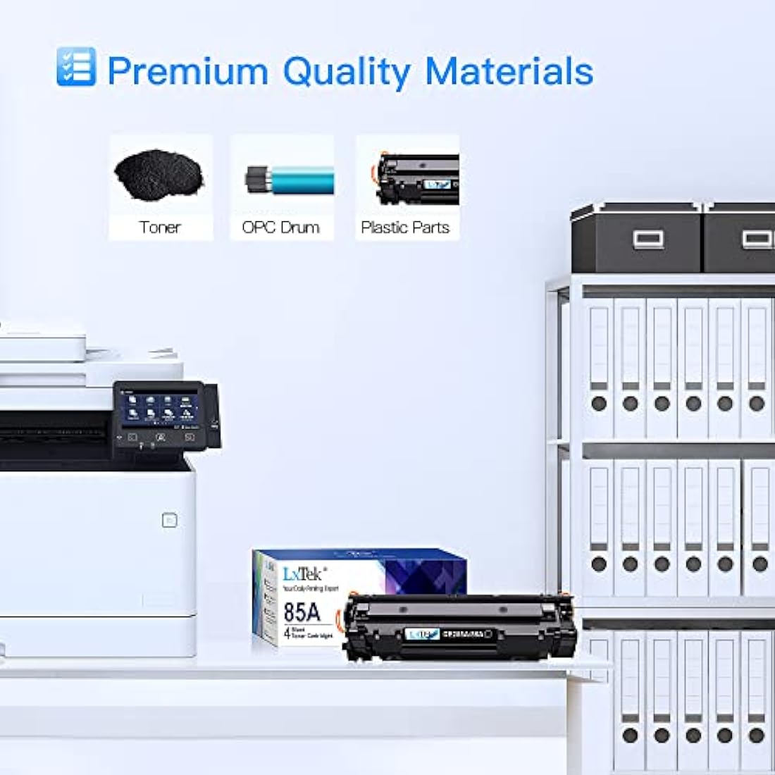 Compatible Toner Cartridge Replacement for HP 85A CE285A Compatible with Laserjet Pro P1102W P1102 P1106 M1132MFP M1217NFW M1212NF M1132 P1100 M1136 M1210 M1212 M1213NF (Black,4-Pack)