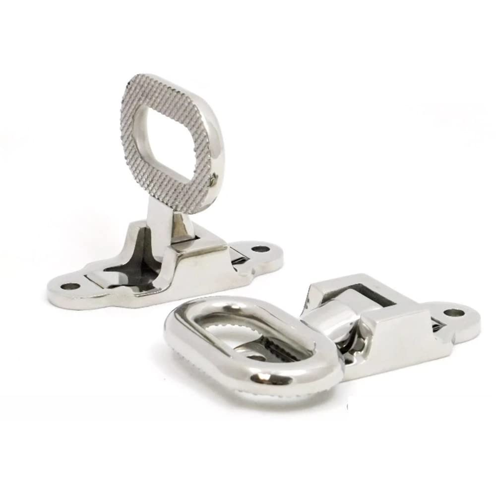 Riloer Foldable Footrest Folding Stirrups Stainless Steel Footrest Stainless Steel Folding Step Grab Handle for RV Truck Bus Trailer Van Camper