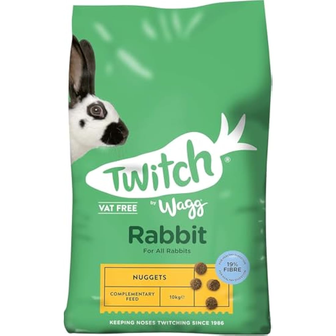 Wagg Twitch Rabbit Food 10kg - Complementary Feed Nuggets