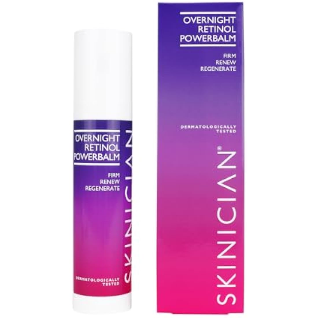 SKINICIAN Ageless Overnight Retinol Powerbalm - Anti-Ageing Retinoid Face Serum - Peptide Moisturiser to Reduce Fine Lines & Skin Pigmentation - Evening Skincare - Vegan & Cruelty Free (50ml)