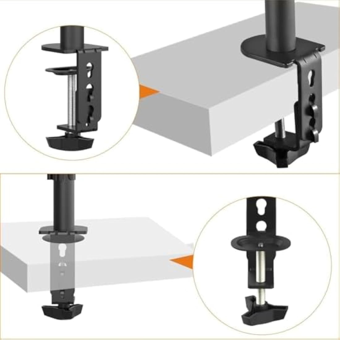 Bracwiser Vertical Dual Monitor Mount Fits 13-27 Inch LCD LED Monitor Computer PC Screens,Clamp Mounting, Fully Adjustable Desk Mount. MD7802