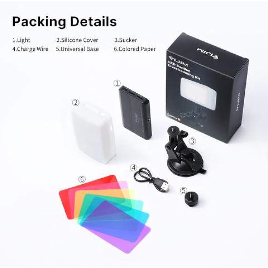 VIJIM VL120 Powerful Portable LED Video Call Lamp Kit with Suction Cup for Laptop/Computer/Monitor