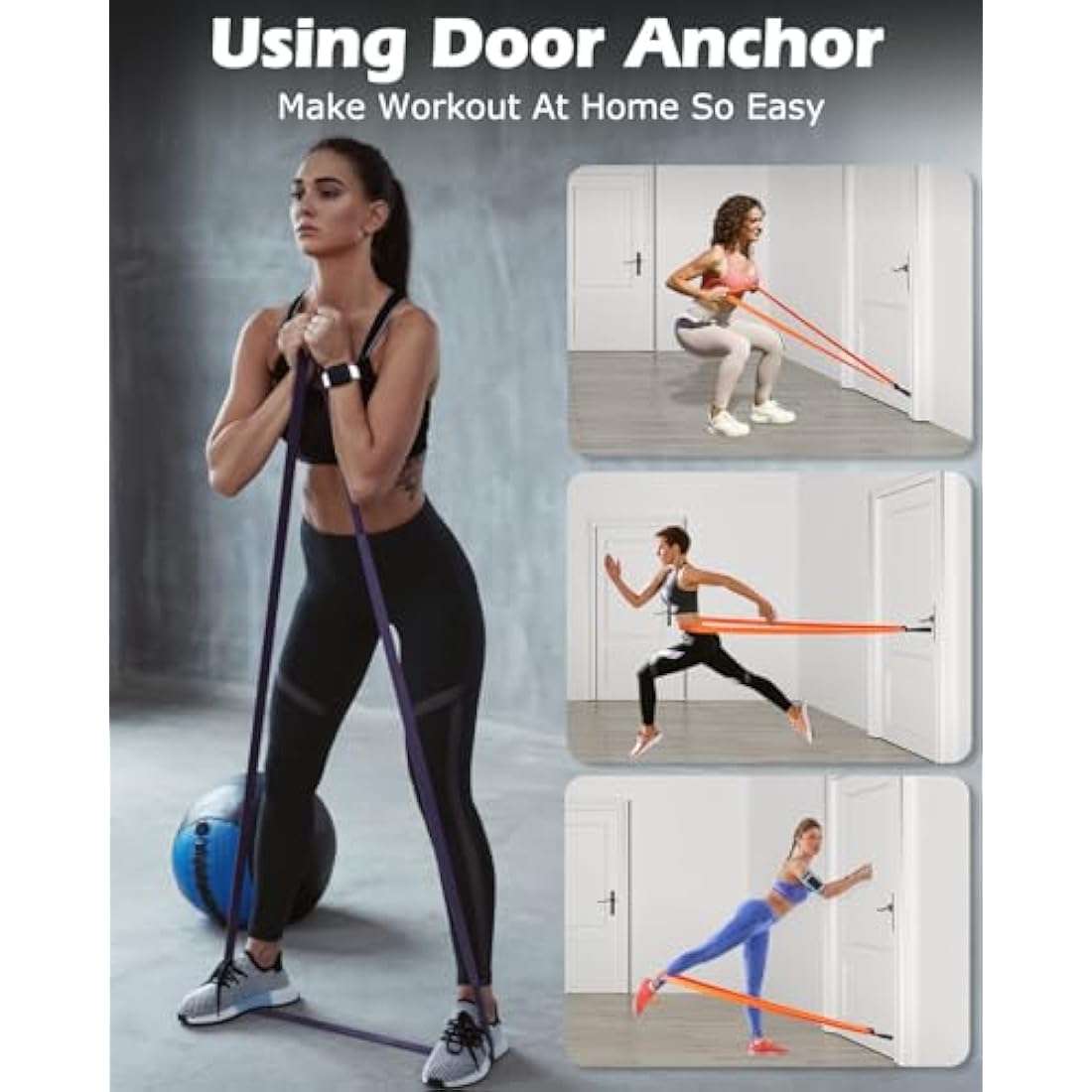 Zacro Pull Up Bands Set - 6 Levels Resistance Bands Set for Men and Women - Exercise Loop Bands with Door Anchor, Training Poster & Pouch for Workout Home Gym Exercise, Yoga, Pull Up Assistance Bands