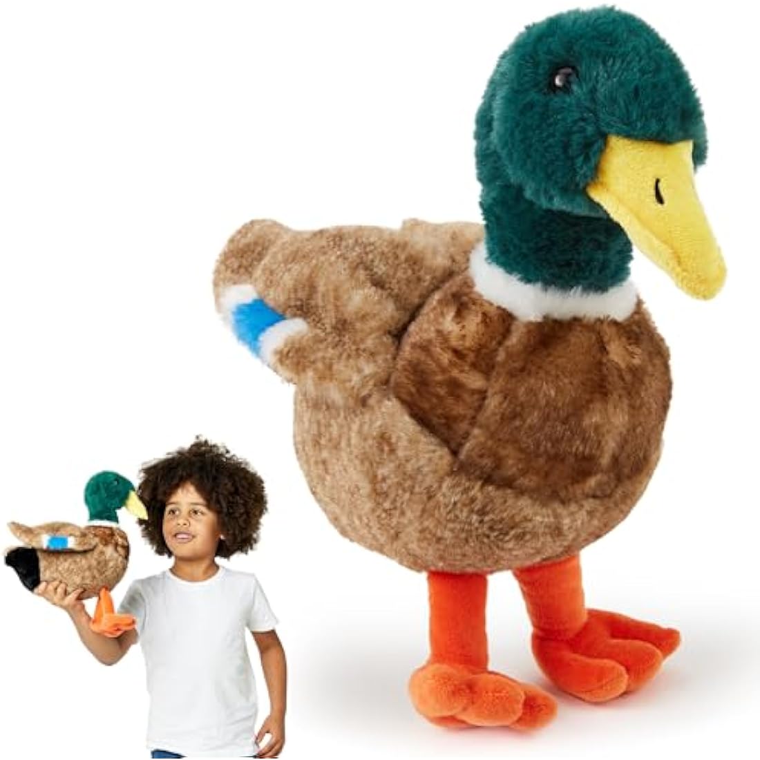Zappi Co Mallard Duck Plush Toy (30cm) - Bright, Cuddly Duck, Eco-Friendly, Ideal for Children's Imaginary Pond Play, Made from 100% Recycled Material